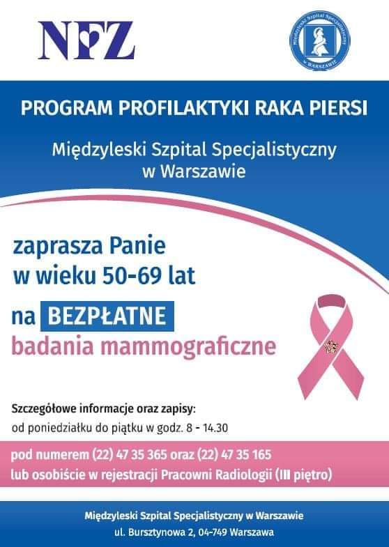NFZ bezpłatne badania mammograficzne
